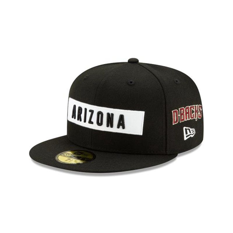 MLB Arizona Diamondbacks Boxed Wordmark 59Fifty Fitted (EQU0695) - Black New Era Caps